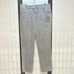 Karl Lagerfeld High Rise Stretch Straight Leg Slimming Faded Denim Jeans Grey 16